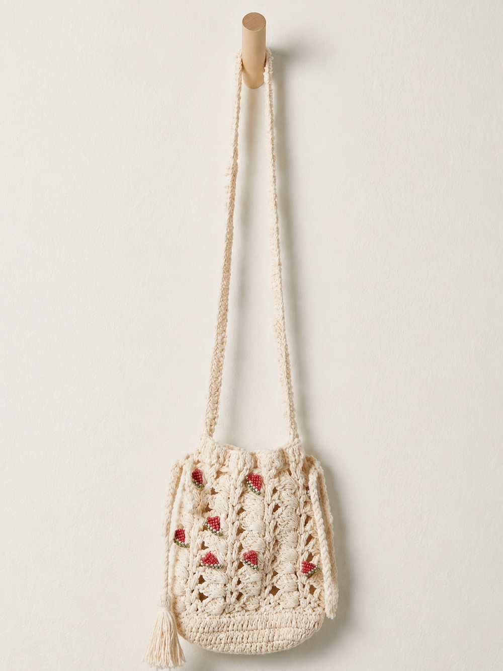 Free People Room For Dessert Watermelon Crochet Crossbody Bag NWT One Size